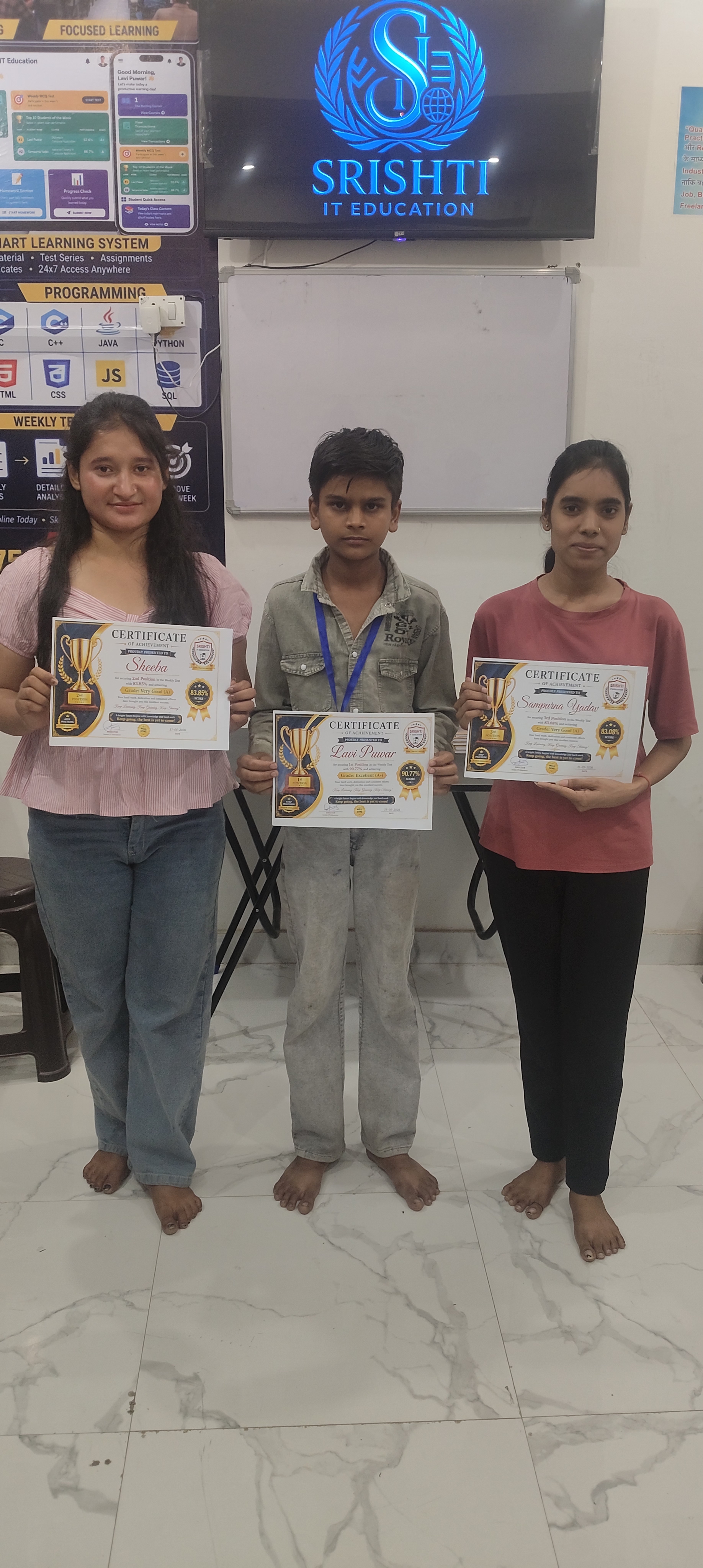  Top Performing Students ( Weekly test )