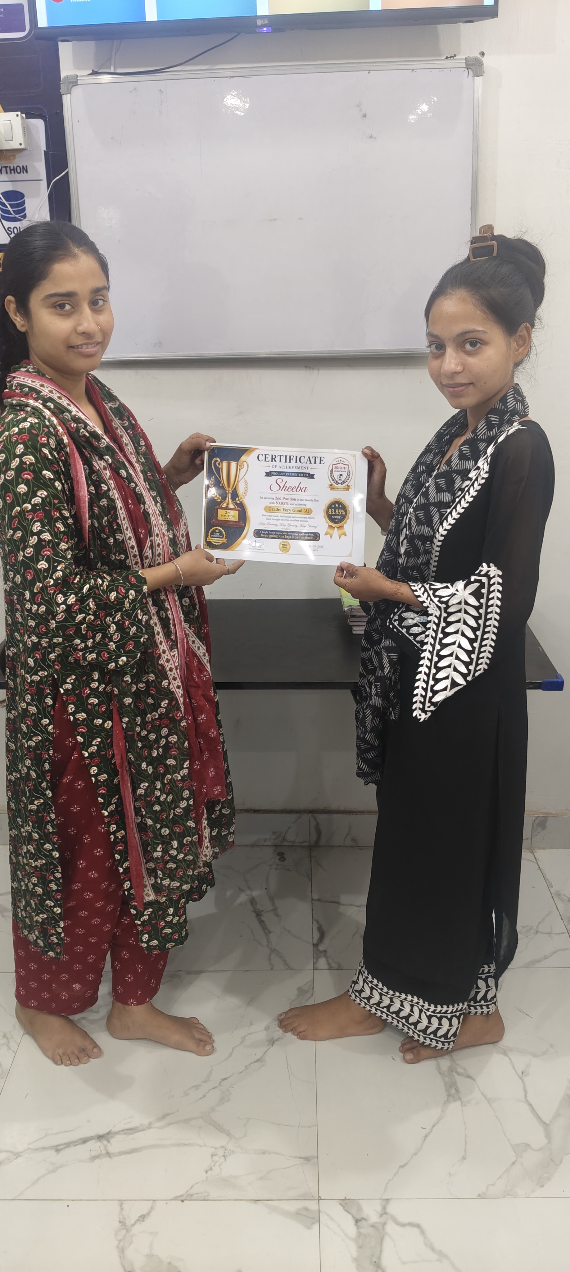  Student Recognition Ceremony in weekly test 