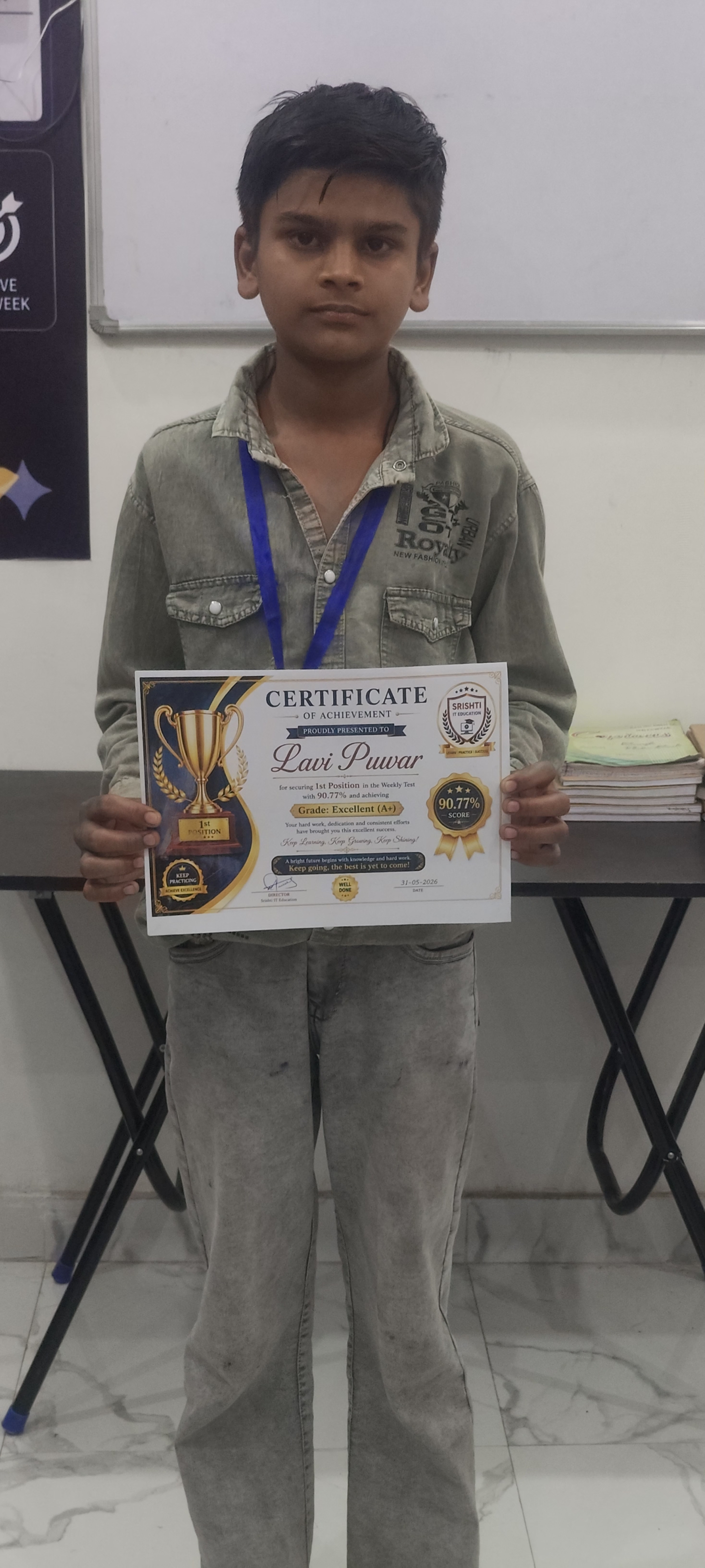  Student Achievement - Lavi Puwar ( weekly Test )