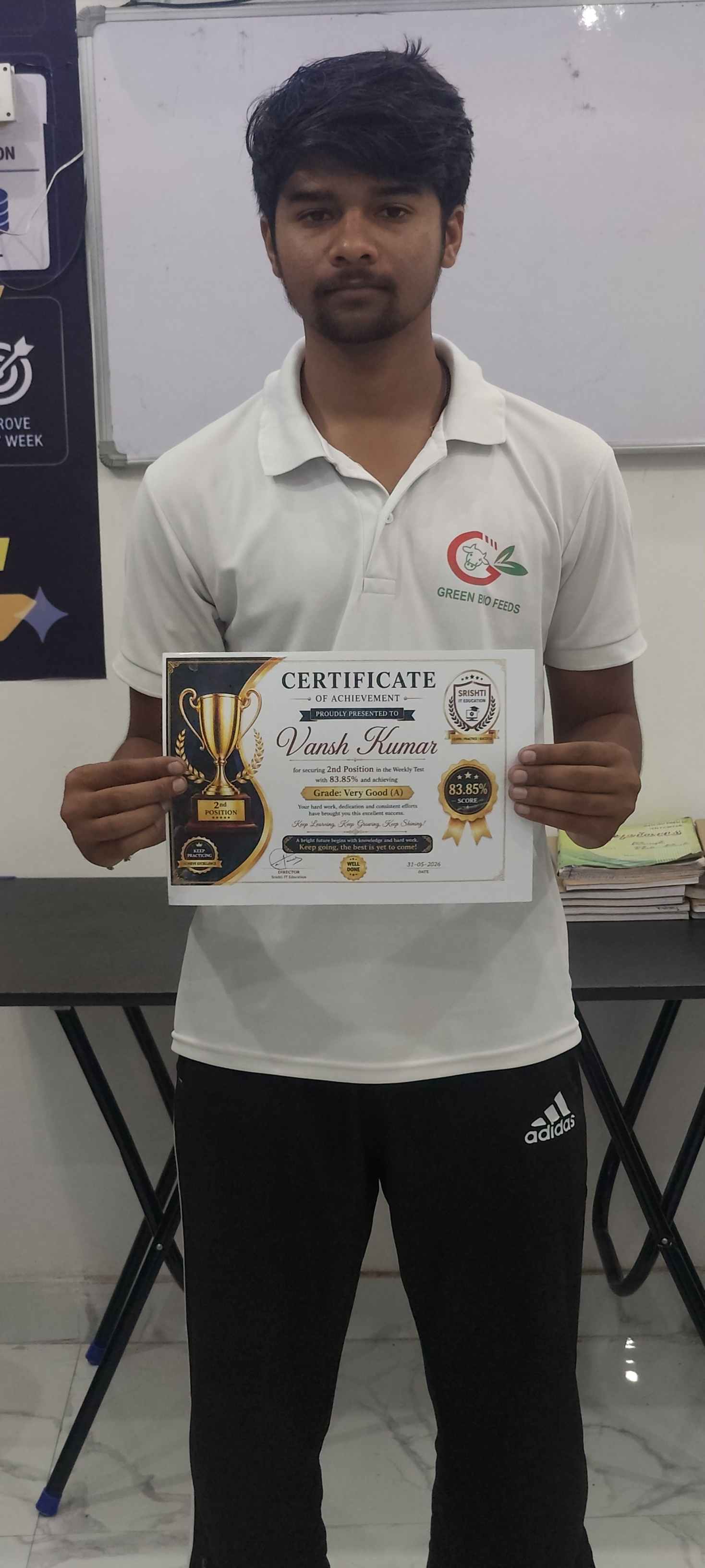  Weekly Test Achiever - Vansh Kumar 